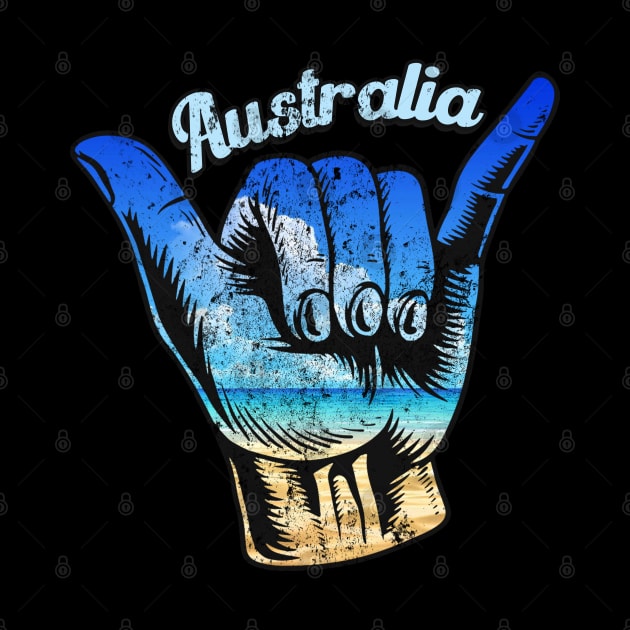 Australia shaka hand. Australia surfing . Perfect present for mother dad friend him or her by SerenityByAlex