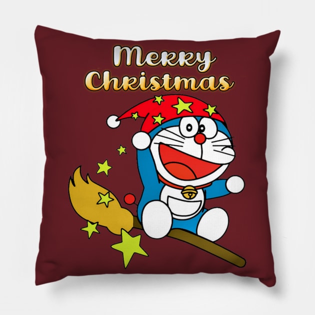 Christmas Cat Pillow by Kiroiharu