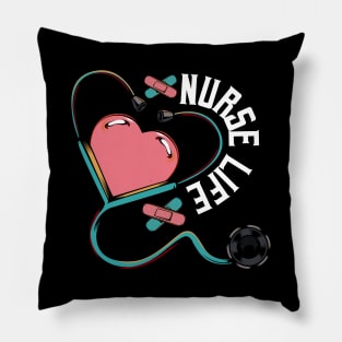 Nursing - Nurse Life - Stethoscope Heart Medical Nursing Pillow
