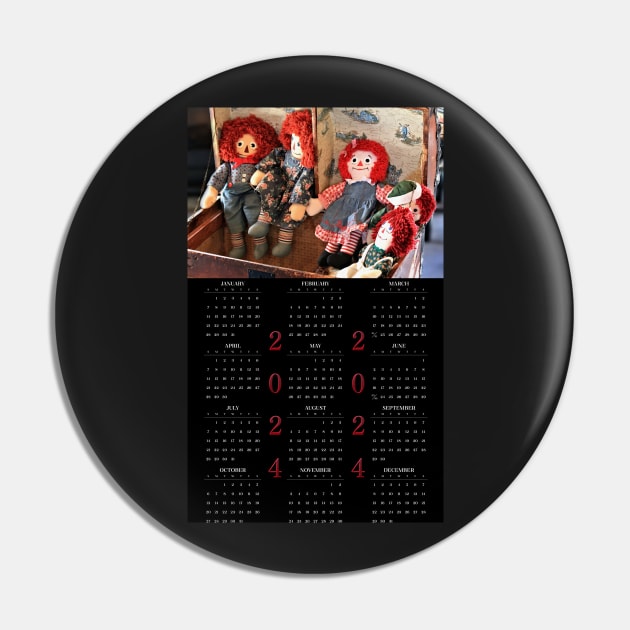 Raggedy Ann & Andy • 2024 Year-at-a-glance Calendar Pin by photoclique