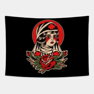 Nurse Traditional Tattoo Tapestry