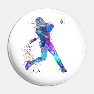 Baseball Boy Batter Watercolor Pin