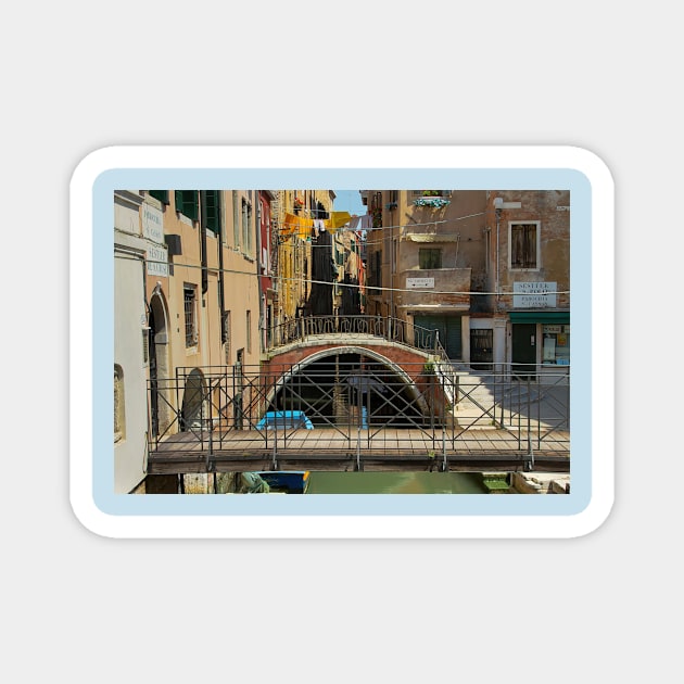 Small Canal in Venice Magnet by Violaman