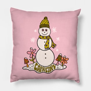 Capricorn Snowman Pillow