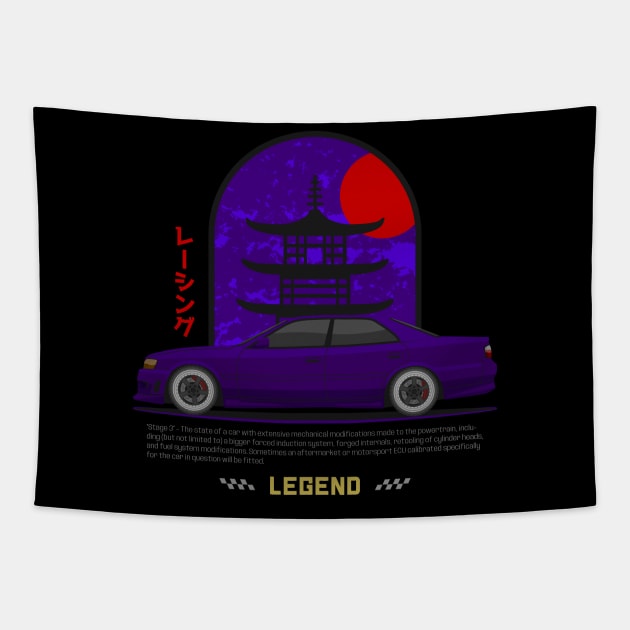 Tuner Purple Chaser JDM Tapestry by GoldenTuners