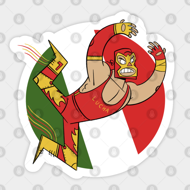 Flying Luchador Wrestling Sticker Teepublic Flying Luchador Wrestling Sticker Teepublic