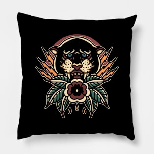 panther and thunder tattoo Pillow