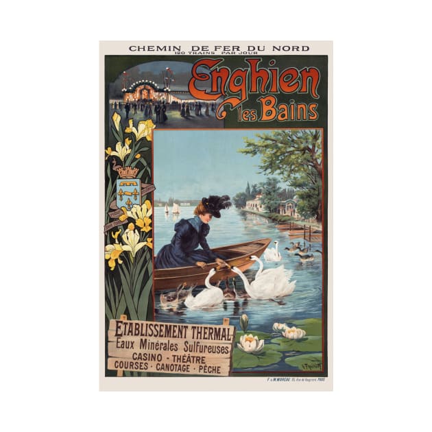 Enghien les Bains France Vintage Poster 1900 by vintagetreasure