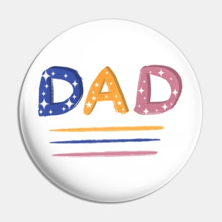 Colorful Dad hand-drawn Lettering Pin