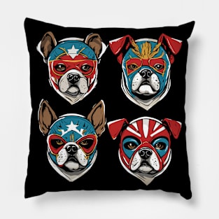 Lucha Libre Bulldogs Pillow