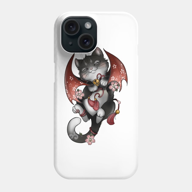 vampire cat Phone Case by sample the dragon