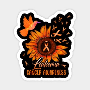 Hummingbird Orange Sunflower Leukemia Cancer Awareness Magnet