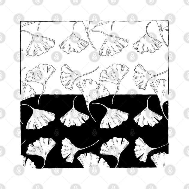 Yin Yang Ginkgo Seamless Pattern by PrintablesPassions