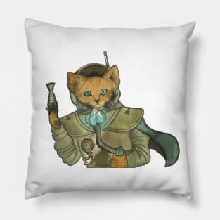 Steampunk Space Pirate Fox Pillow