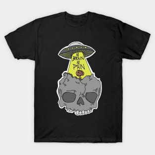 Skeleton holding Brain T-Shirt