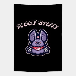 Piggy Batty! hog nosed bat Tapestry