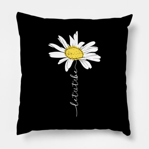 White Daisy Let It Be Pillow by WilliamHoraceBatezell