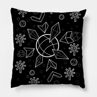 Abstract Geometric Snowflake Pillow