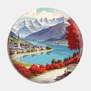 Zell Am See Austria Vintage Travel Retro Tourism Pin