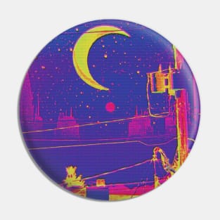 Cyberpunk Skyline Pin