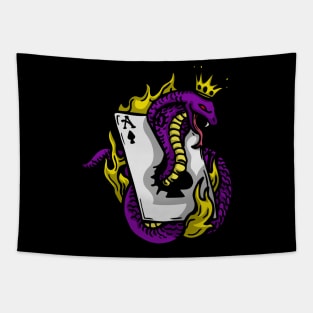 Snake Cobra Fire Purple Yellow Tapestry