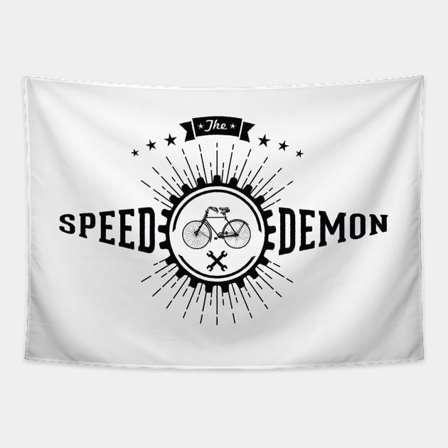 The Speed Demon: Cool Cycling Bike Shirts for Bicylce Lovers Tapestry by teemaniac