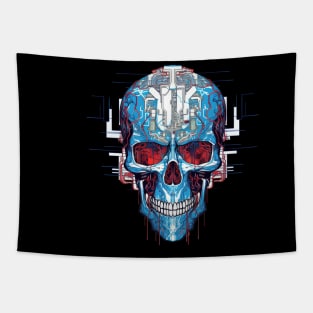 Circuit board skull Tapestry