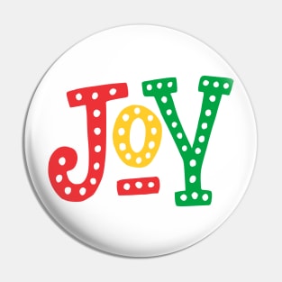 Christmas Joy in Red Yellow and Green Pin