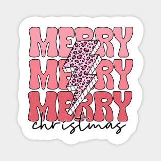 Merry Christmas Pink Magnet