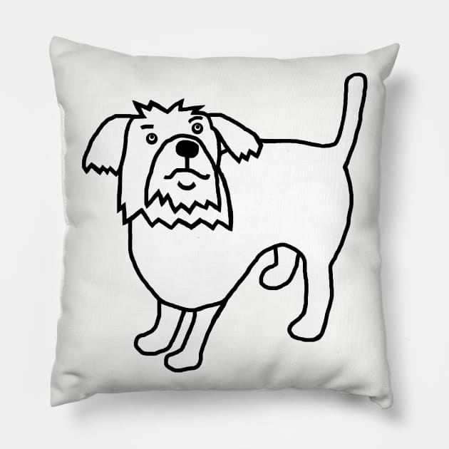 Cute White Dog Pillow by ellenhenryart