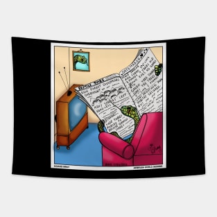 Snake Reading The Newspaper Funny Reptile Novelty Gift Tapestry