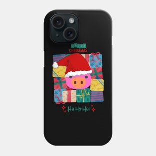 cute pig in santa hat Phone Case