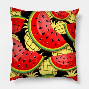 Watermelon and Pineapple Juicy Pattern Pillow