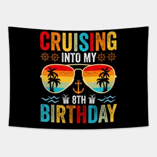 Cruising Into My 8th Birthday Family Cruise 8 Birthday Tapestry