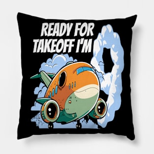 Ready for Takeoff I'm 9 - 9nd Birthday Boy Airplane Theme Pillow