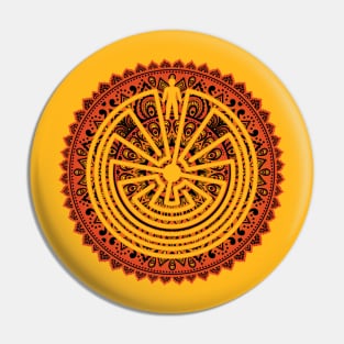 Native American Symbol - Man In The Maze - Folklore Mandala 1 Pin