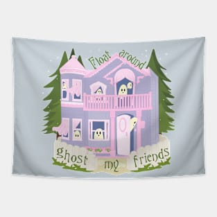 A haunted house with a picket fence Tapestry