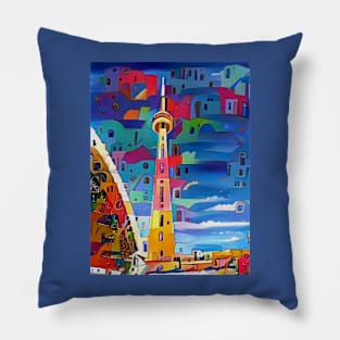 CN Tower Paints The Town Pillow