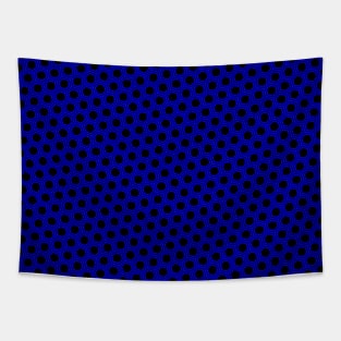 Pattern hexagon blue on black background Tapestry