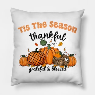 Tis The Season Latte Pumpkin Spice Thankful Happy Fall Thanksgiving Pillow