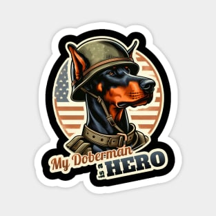 Doberman soldier Magnet