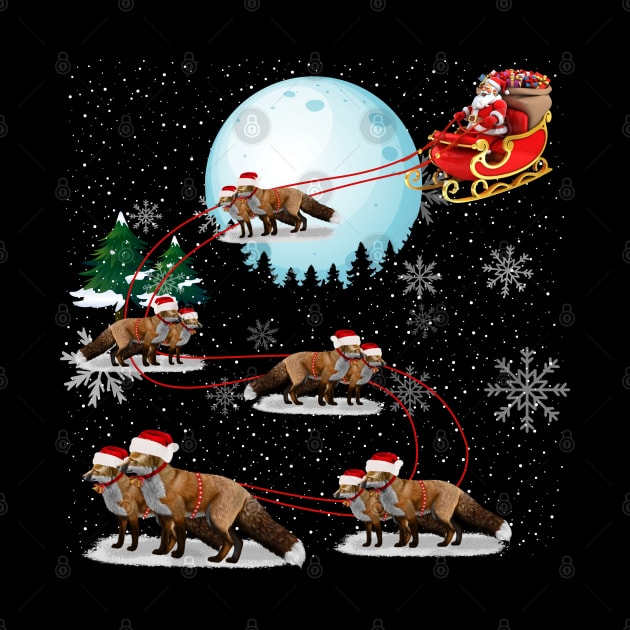 X-mas Lights Pajama Matching Family Funny Santa Red Plaid Fox Christmas by reginaturner