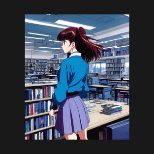 bookworm anime retro 90s aesthetic T-Shirt