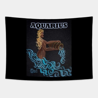 Aquarius the water-bearer zodiac sign Tapestry