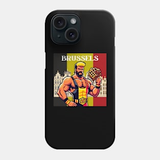 Brussels Grand Place Wrestler Waffles Phone Case