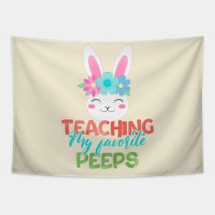 Teaching my favorite Peeps- Cute Funny Bunny Teacher Tapestry