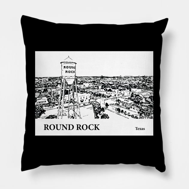 Round Rock Texas Pillow by Lakeric