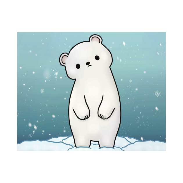 Adorable Polar Bears Snowing Lover Gift by MIRgallery