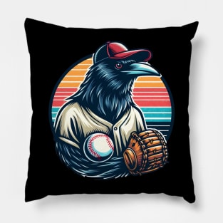 crows play baseball Pillow