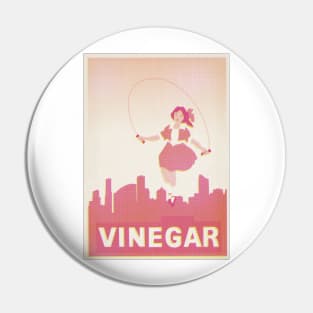 Skipping Girl Vinegar Vintage Screen Print Pin